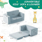 Kids Couch, 2-in-1 Toddler Chair Comfy 1-3 Years, Convertible Kids Chair - Image 3