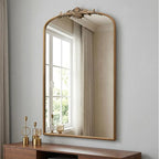 Besdomus Vintage Gold Arched Mirror: 24"x42" French Large Arch Gold Antique by Besdomus