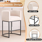 ClinQ 26" H Counter Height Bar Stools Set of 2, Modern Barrel Counter Stools - Image 3