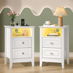 Bonnlo White Nightstand Set of 2 by Bonnlo