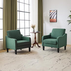 VINGLI Mid-Century Modern Accent Chairs Set of 2 Living Room Chairs Dark Green by VINGLI