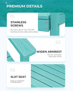SERWALL Outdoor Dining Set for 6, HDPE Dining Furniture Set - Image 6