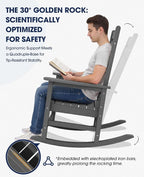 KINGYES Oversized Outdoor Rocking Chair Set of 2, All-Weather Patio Rocking - Image 4
