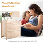 VINGLI Unfinished Solid Wood Dresser Color DIY, 3 Drawer Dresser, Natural - Image 3