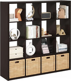 Furinno Cubicle Book Shelf, 16-Cube Bookshelf, Extra Thick Frame Reversible by Furinno-FitsYourSpaceFitsYourBudget