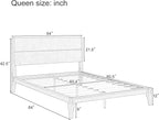Merax Queen Size Bamboo Platform Bed, Mid-Century Modern Bed Frame - Image 2