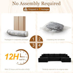 125" Modular Sectional Sleeper Sofa, Boneless Cloud Couch - Image 5