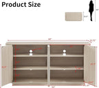 LKTART 64" Buffet Cabinet with Storage, Modern Fluted Accent Sideboard Media - Image 2