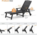 LUE BONA Lounge Chair Outdoor, HDPS Chaise Lounge Outdoor - Image 7