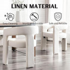RIVOVA Modern Barrel Dining Chairs Set of 8, Linen Upholstered Accent Side Chair - Image 3