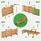 Outdoor Lounge Chair with 5-Position Adjustable, Outside Lounge Chair with Cup - Image 8