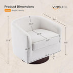 VINGLI 360°Swivel Accent Chair - Image 2