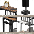Small Side Table for Small Space, 3-Tier Narrow End Table - Image 8