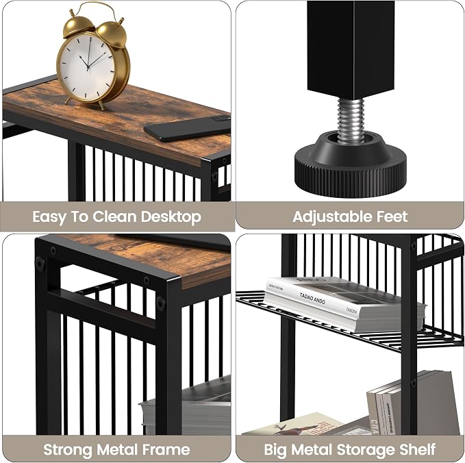 Small Side Table Set of 2 for Small Space, 3-Tier Narrow End Table - Image 8