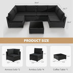 KIGOTY 7-Piece Patio Furniture Set, All-Weather PE Rattan Outdoor Sectional Sofa - Image 3