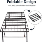 Amazon Basics Bed Frame with Storage, Foldable Metal Platform, Sturdy Steel - Image 6