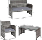 Tangkula 8 Pieces Patio Wicker Conversation Furniture Set, Patiojoy Sofa & - Image 6
