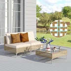 Grand patio 3-Piece Wicker Patio Furniture Set, Outdoor Sectional Sofa by GrandPatio