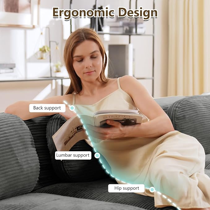 Boneless Sectional Couch, No Assembly Required, 81.8” Modular Cloud Sofa - Image 4