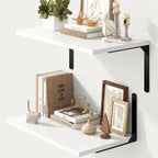 Fun Memories Floating Shelves for Wall, 12 Inch Deep Floating Shelves Set of 2 by FunMemories