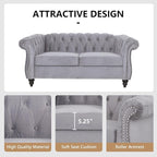 AVZEAR Chesterfield Loveseat, Modern Velvet Sofa Tufted Couch 2 Seater - Image 7