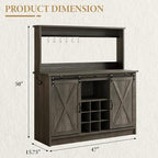 4ever2buy Farmhouse Coffee Bar Cabinet - Image 2