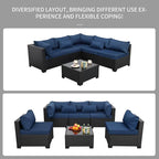 Rattaner Patio Sectional 6 Pieces All-Weather Wicker Patio Furniture Set - Image 7