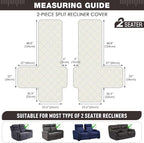 TAOCOCO 100% Waterproof Loveseat Recliner Cover, Non Slip Split Loveseat Covers - Image 5