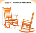 VINGLI Wooden Rocking Chair Outdoor, Patio Rockers - Image 3