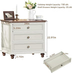 Joaxswe 24" Wide Farmhouse Night Stand, Large End Table - Image 2
