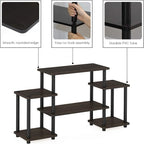 Furinno Turn-N-Tube No Tools Entertainment TV Stands, Dark Brown/Black - Image 5