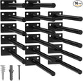 LEOPO Black 16-Pack 8 inch Floating Shelf Brackets, Hidden Shelf Bracket by FinestHomeDecor