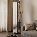 WoodsWhisper Full Length Mirror Coat Rack Solid Wood Floor Mirror 66"x12" Full - Image 5