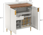 ARTPOWER Wine Bar Cabinet with Fluted Texture, Modern Coffee Cabinet with Wine - Image 2