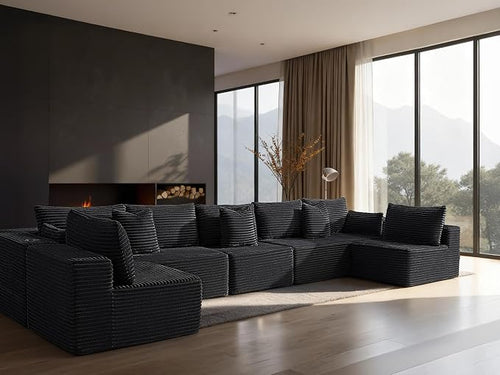 168" Cloud Sectional Couch, Comfort U Shaped Sofa by VYUXWO