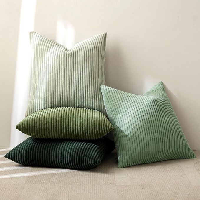 MIULEE Boho Farmhouse Sage Green Throw Pillow Covers 24x24 Inch Set of 4 - Image 5