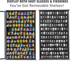 Shot Glass Storage Display Case Large Solid Wood Cabinet Rack Holder Wall - Image 4