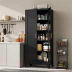 YAUWOH 71''Metal Cabinet with 4 Adjustable Shelves, 5-Tier Pantry Storage - Image 2
