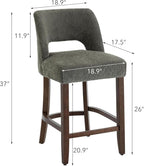 VKNOW Bar Stools Set of 2, Modern Counter Stools - Image 2
