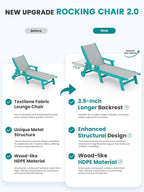 SERWALL Textilene Patio Chaise Lounge Chair Set of 2, 5 Positions Outdoor - Image 4