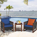 Tangkula 3 Pieces Patio Wicker Furniture Set, Rattan Outdoor Sofa Set - Image 3