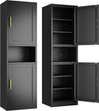Ckzbx Tall Narrow Storage Cabinet 66.93" H Tall Bathroom Cabinet Metal Pantry by Ckzbx