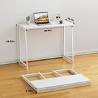 WOHOMO Folding Desk, Small Writing Desk 39.4", Space-Saving Foldable Laptop - Image 2