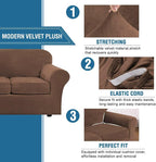 H.VERSAILTEX High Stretch Sofa Slipcover 4 Piece Cover Velvet Furniture - Image 3