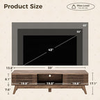 AODK 59" TV Stand for 55"/60"/65" TVs, Mid-Century Modern Fluted Entertainment - Image 3