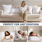 MIULEE Goose Feather Down 26x26 Euro Pillow Insert Set of 2 - Image 3