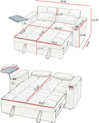 Auvsoce 65'' Convertible Sleeper Sofa Bed - Image 2