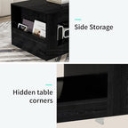 35" Wood Coffee Table for Living Room, Sides Storage - Image 4