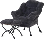 Welnow Lazy Chair with Ottoman, Modern Accent Chair with Armrests and a Side by LifeGetsBetterWithWelnow
