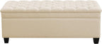 WUTUTUEE 51" Fabric Storage Ottoman Bench, Upholstered Rectangle End of Bed by WUTUTUEE